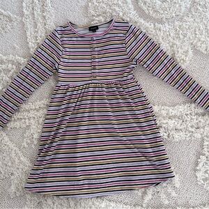 Striped Long Sleeve Kids Dress